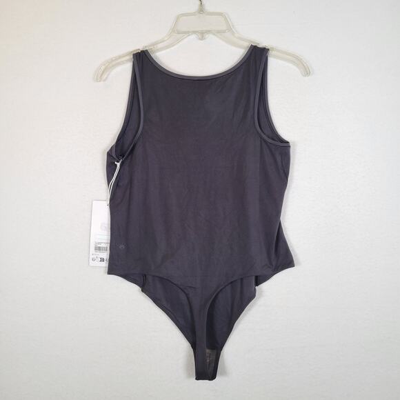 Lululemon Womens Nulu Square Neck Tank Sleeveless Bodysuit Size Large Black - Picture 8 of 8